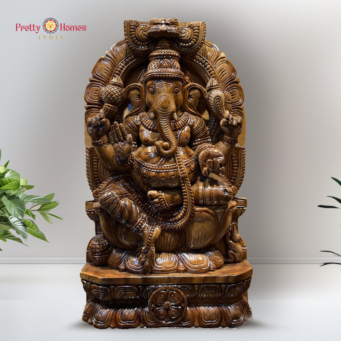 Wooden Ganesha Handcarved Sculpture /Statue