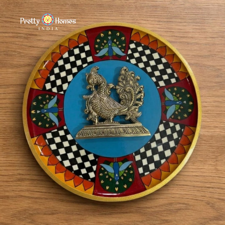 Divine Abundance – Brass Annapakshi Handpainted Wall Plate