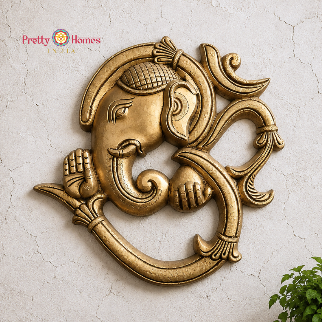 Brass Wall-Mount Om Ganesha