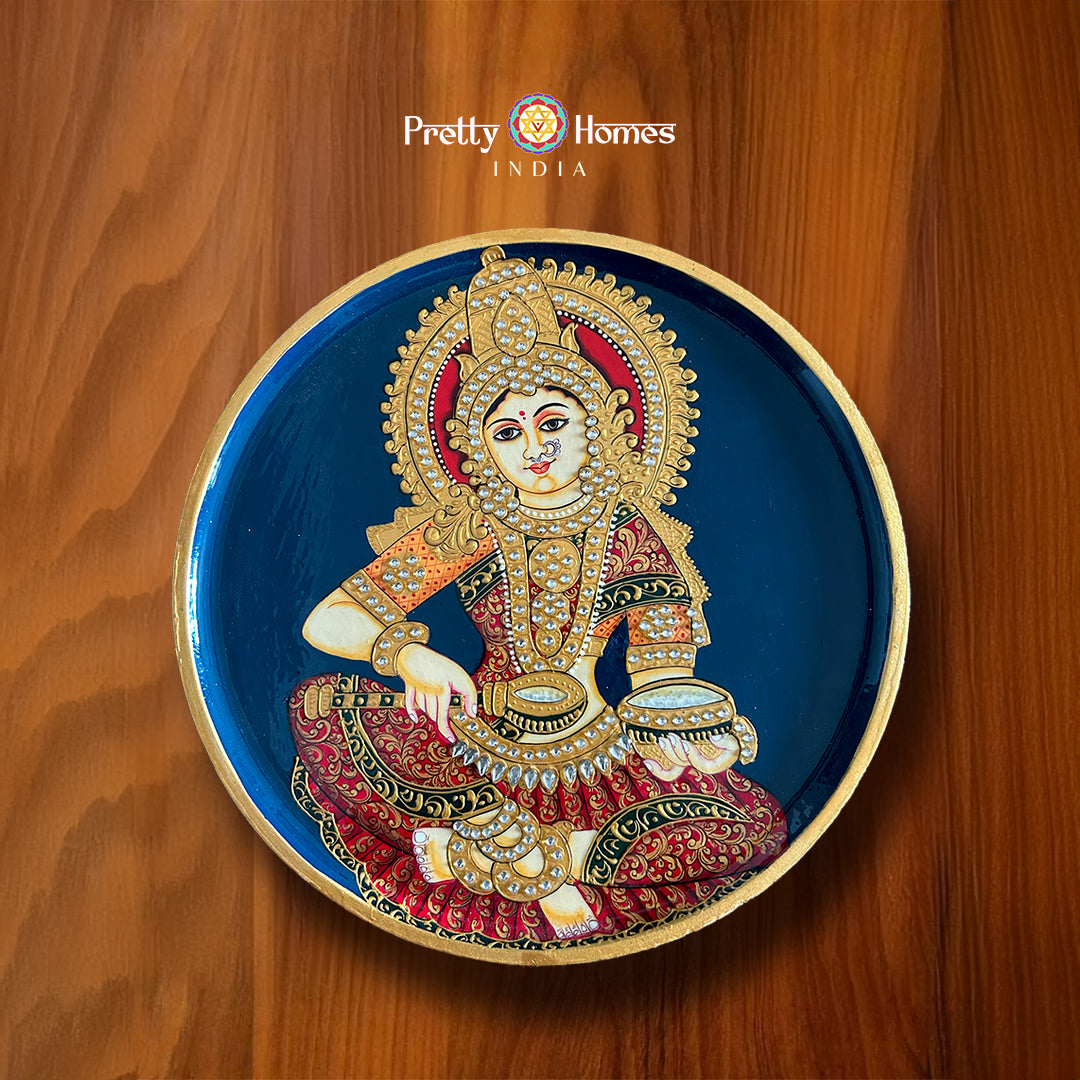 Handpainted wall plate - Annaporna/Annapurni 12 Inches