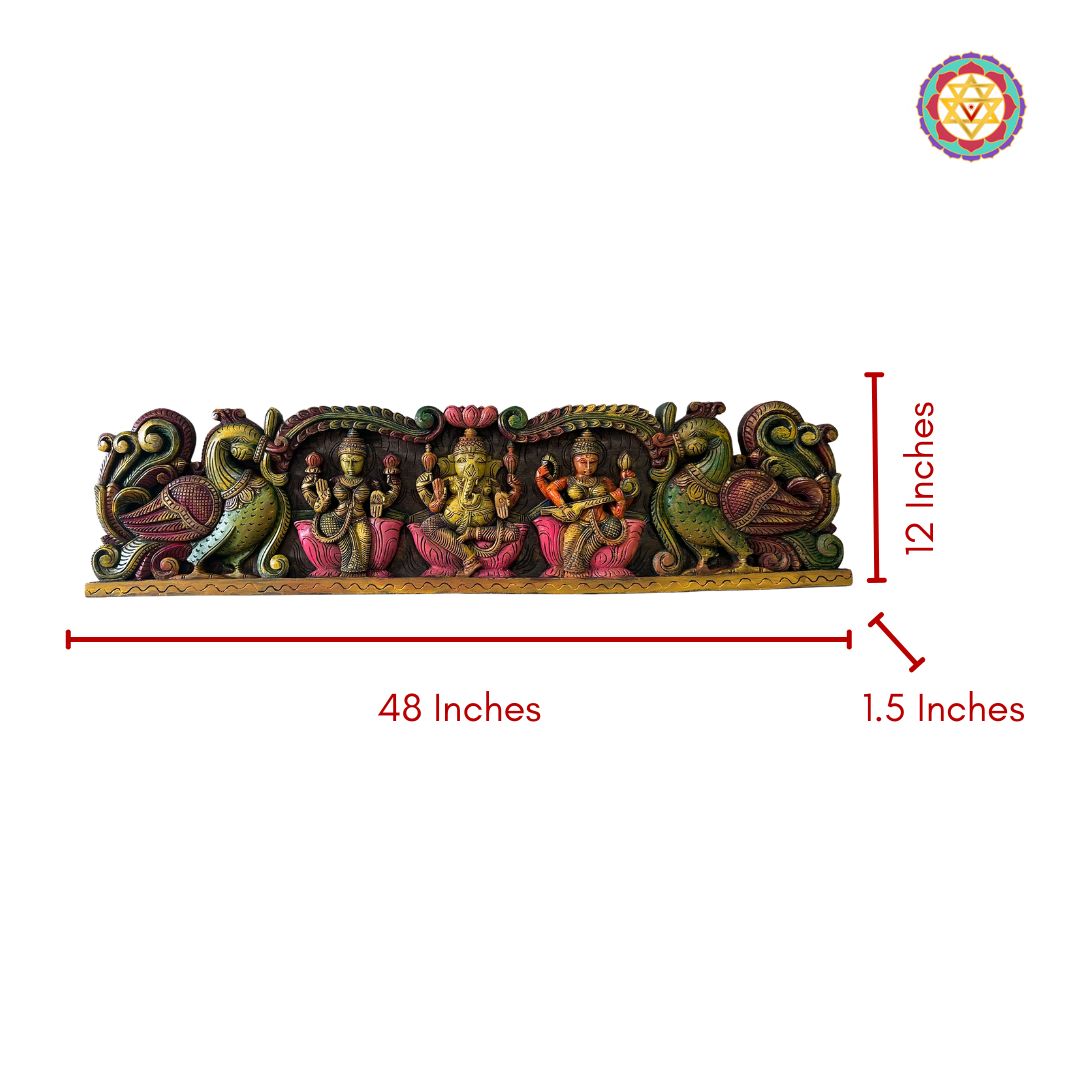 Decorative item with measurements on a white background