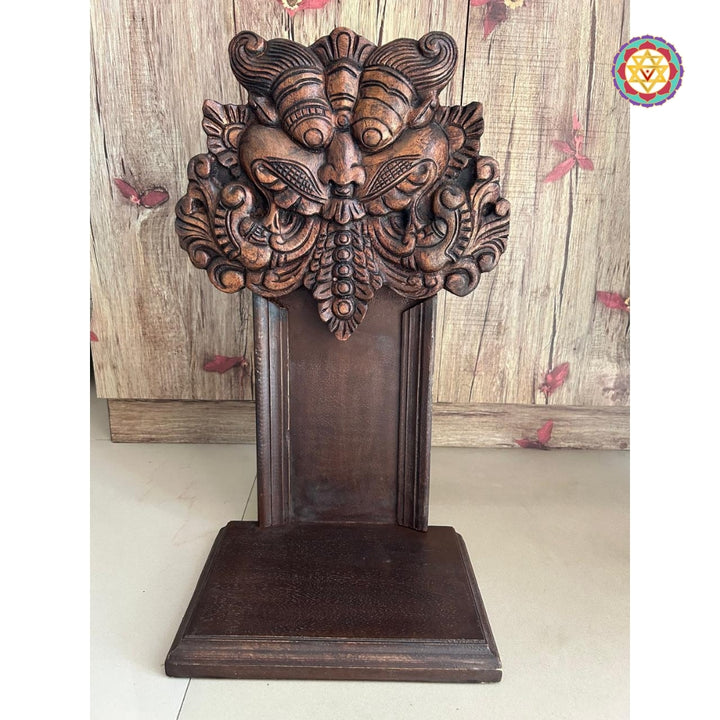 Woodcarved wall hanging /table top yali- face shelf