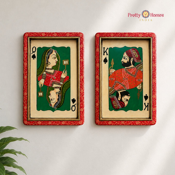 Wooden Hand-Painted King and Queen Wall Plaques – Royal Heritage Art