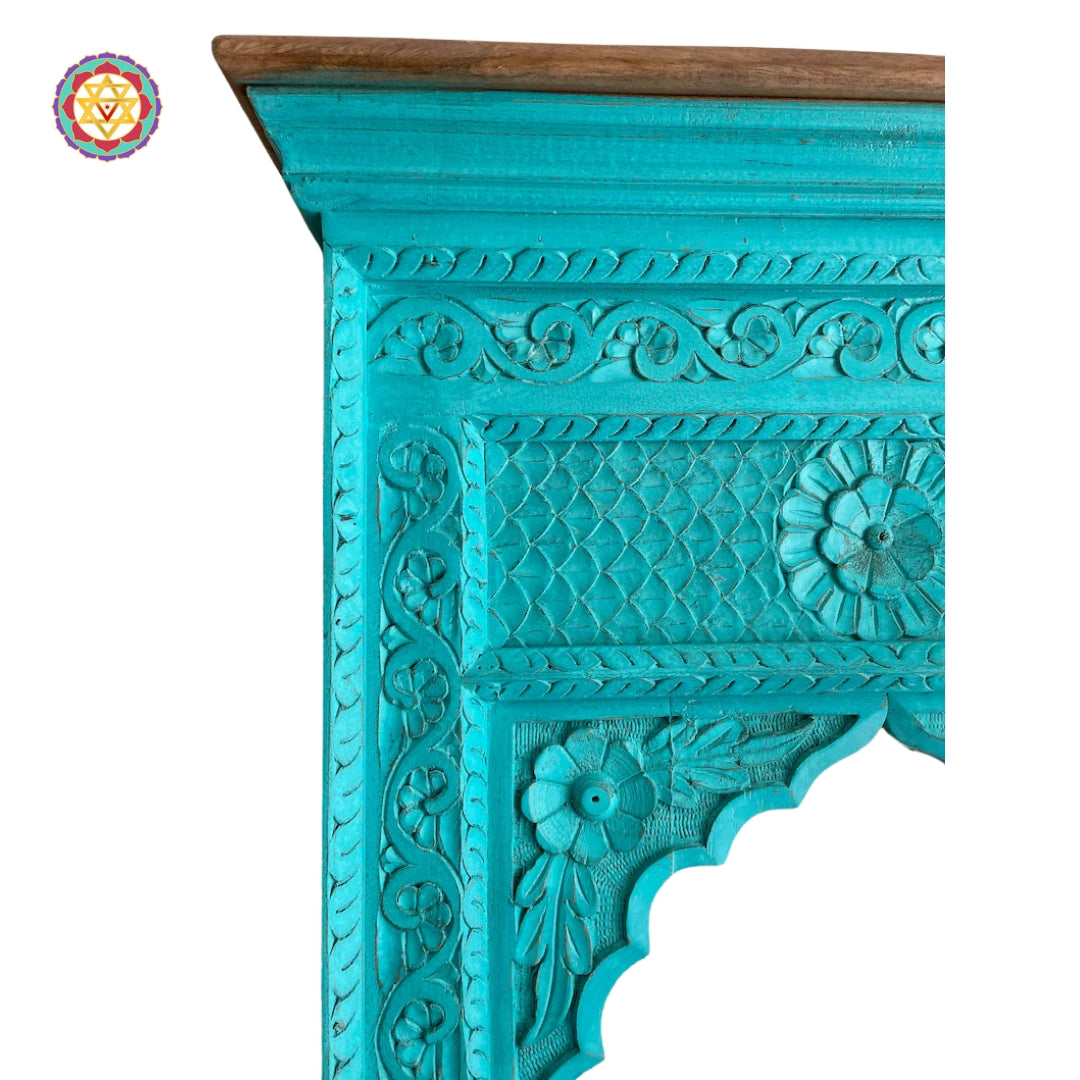 Intricately carved  Wooden Wall Mirror, Jharokha Mirror