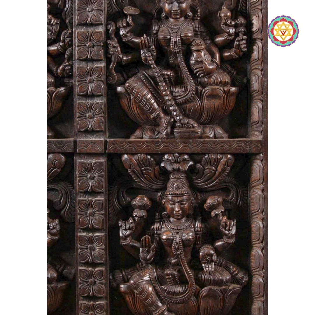 Close-up of Aadi Lakshmi carving (Primordial Wealth)