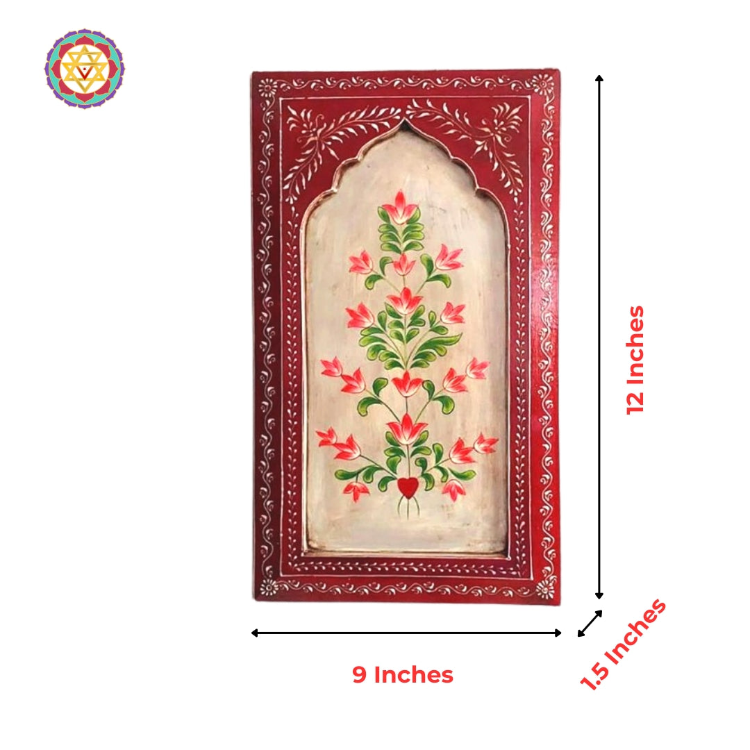 Majestic Pichwai portrait of Krishna flanked by peacocks and sacred flora