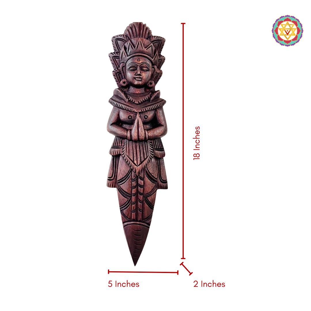 Woodcarved Ram Sita Wall Hanging | Mahogany Wood | Divine Union Art (a pair)