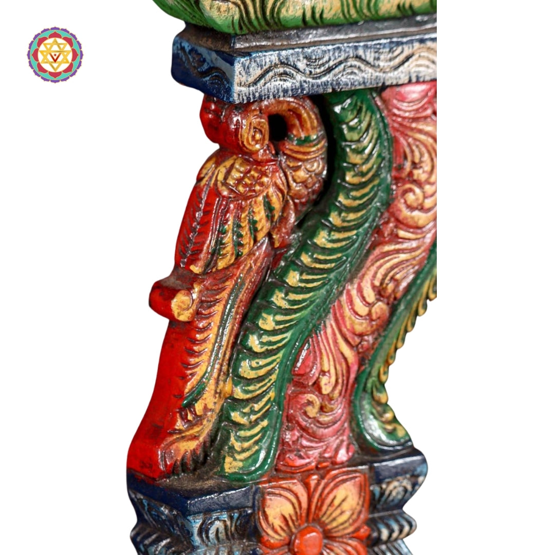 Woodcarved Goddess Laxmi Kavadi wall panel .Wall hanging