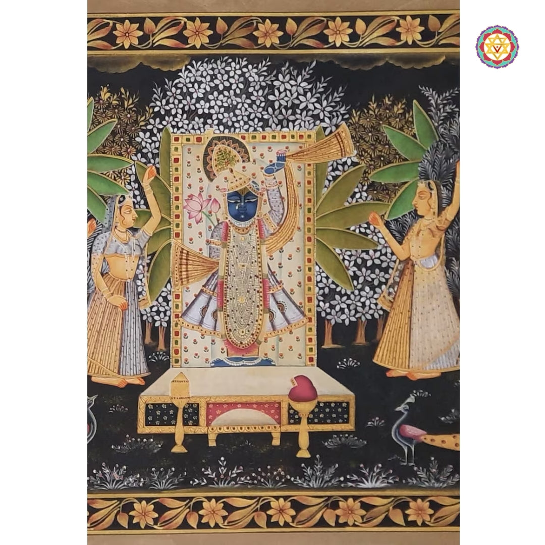 Pichwai - Shrinathji with Gopikas