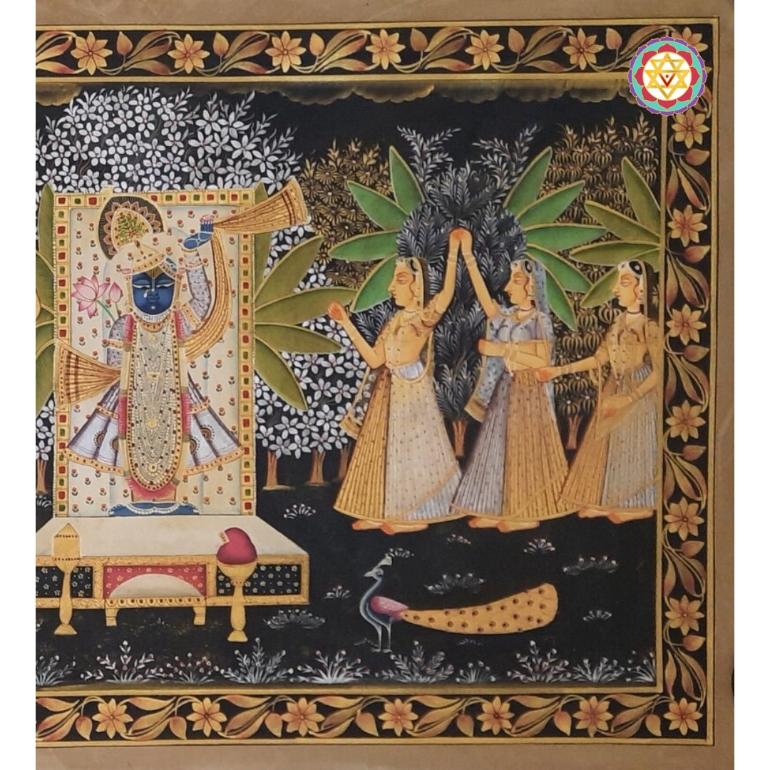 Pichwai - Shrinathji with Gopikas