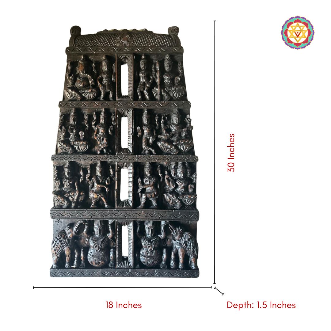 Measurement view of 30-inch tall Gopuram panel