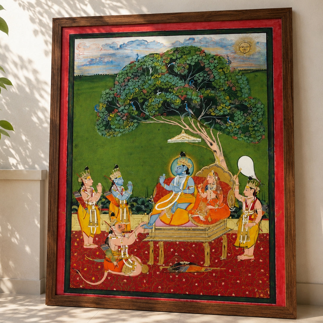Miniature Style Ram Darbar Pichwai