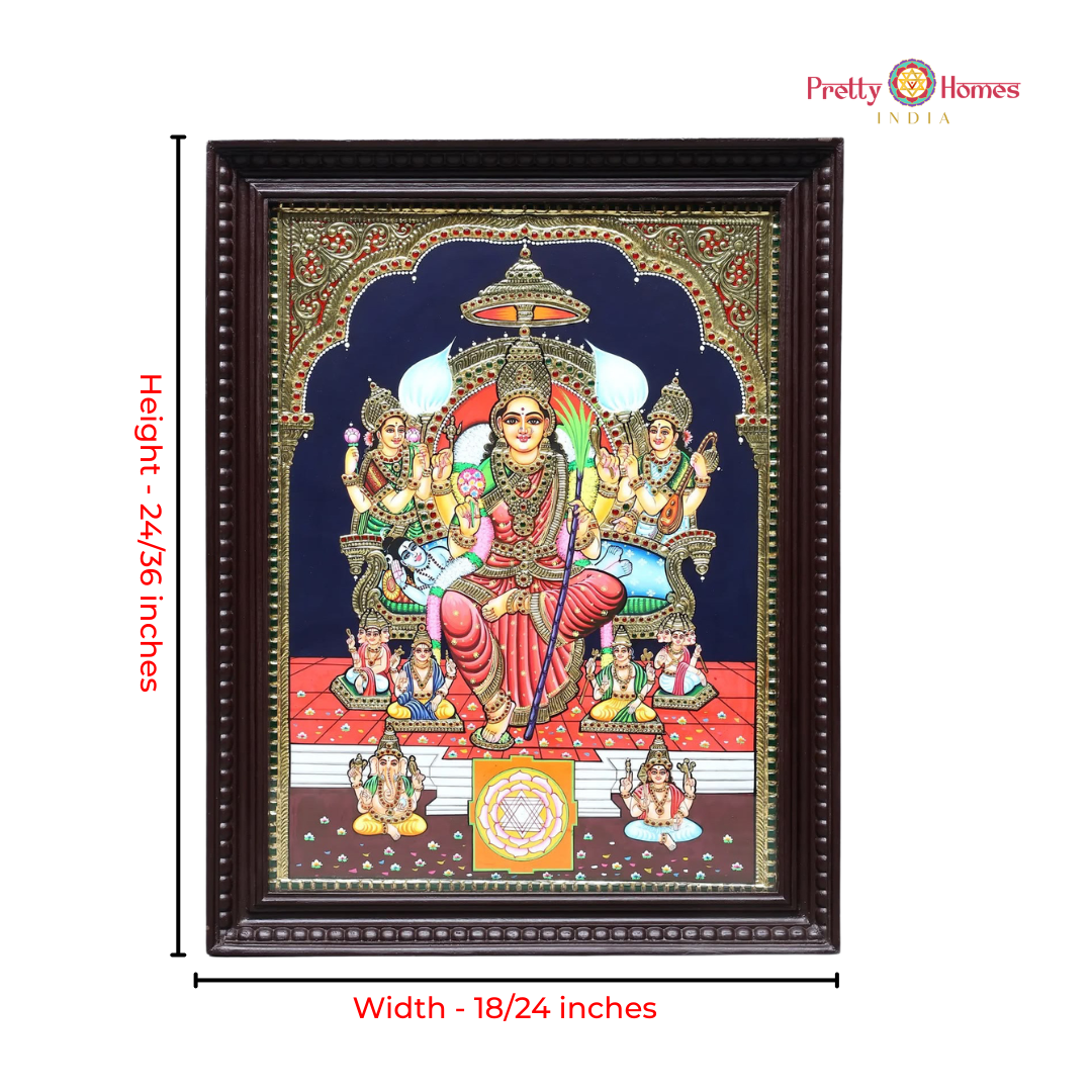 Goddess Tripura Sundari / Rajarajeshwari / Lalitha Tanjore