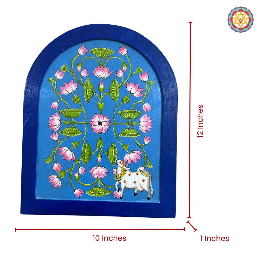 Arched Pichwai Wooden Frame – Handpainted & Ready to Hang