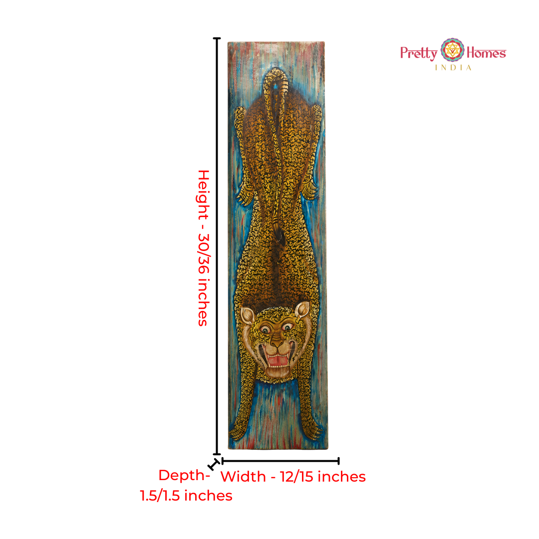 Hand-Painted Vertical Tiger Wood Panel