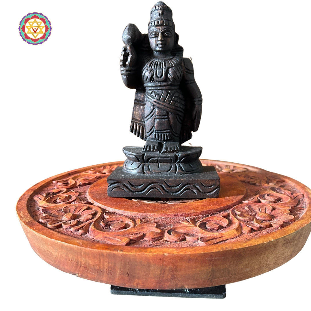 Handcarved Wooden Auspicious Ram Darbar Tabke top, with carved top