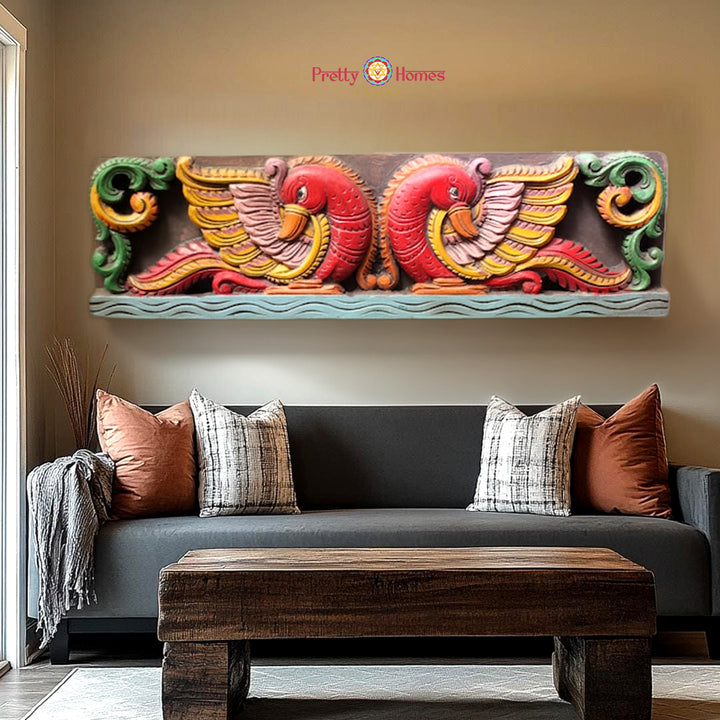 Intricately Handcarved Annams Horizontal Panel – Symbol of Grace & Divinity