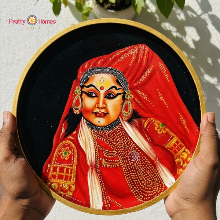 Handpainted Traditional South Indian Dancer Wall Plate