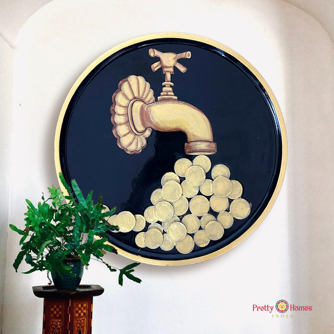 hand-painted wooden tap of abundance figurine symbolising prosperity