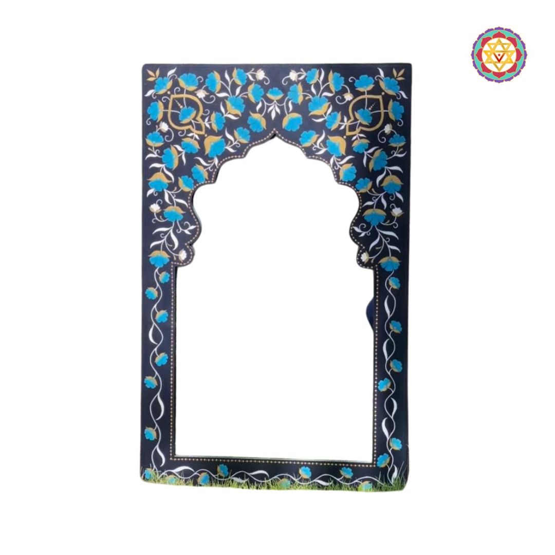 Front view of the handcrafted mirror frame