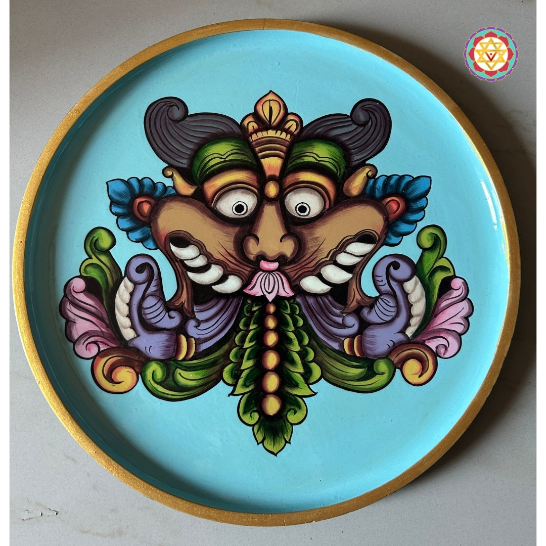 temple style yali face carving in traditional south indian craftsmanship