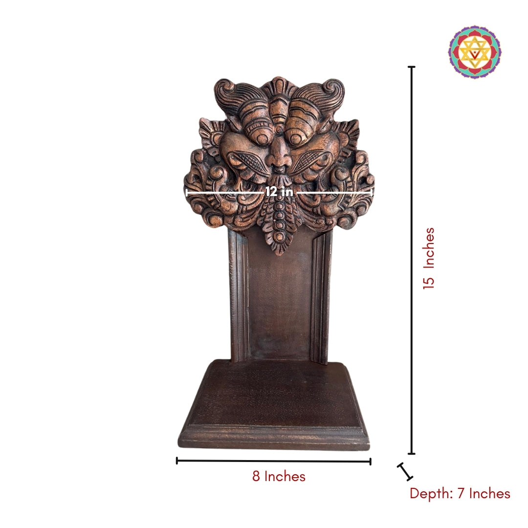 antique finish wooden yali wall hanging crafted by artisans