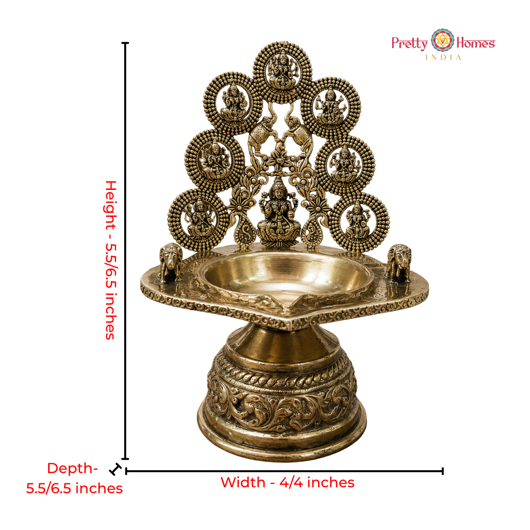 Brass Ashtalakshmi Deepam