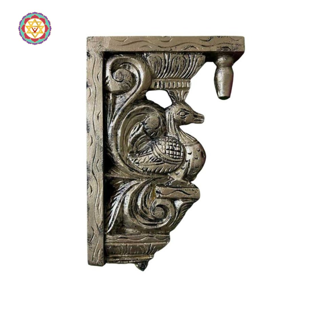 mahogany annapakshi wall brackets with antique polish finish