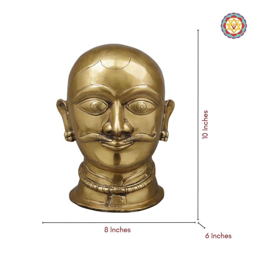 Expertly crafted with precision and care, this 10-inch Brass Shiva Mukhalingam