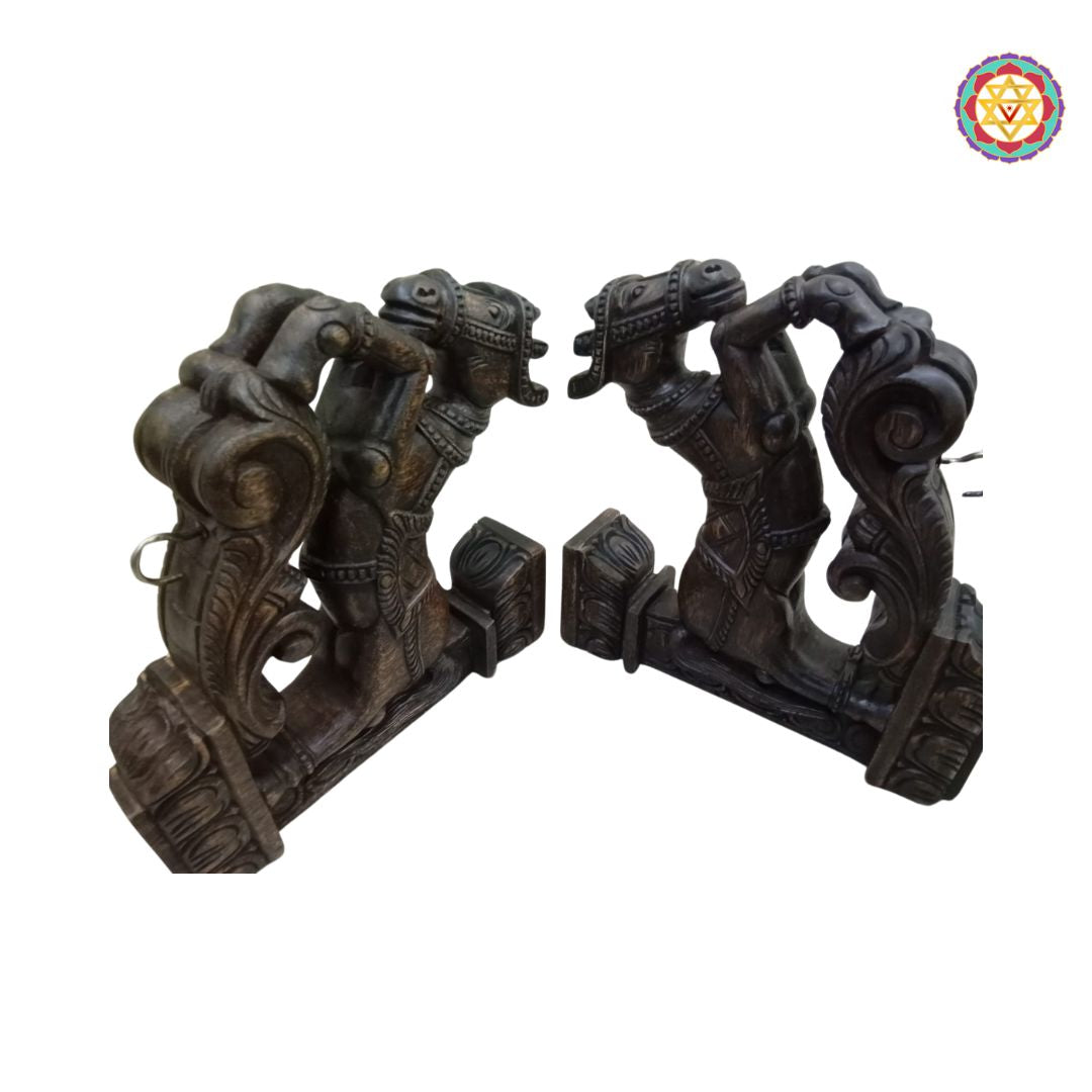 woodcarved horse bracket ornate detailing handcarved design