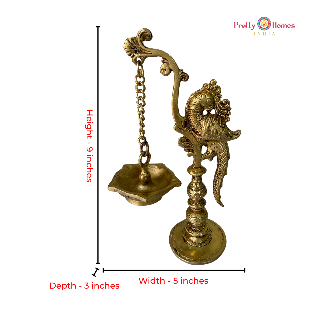 Brass Peacock Hanging Deepak