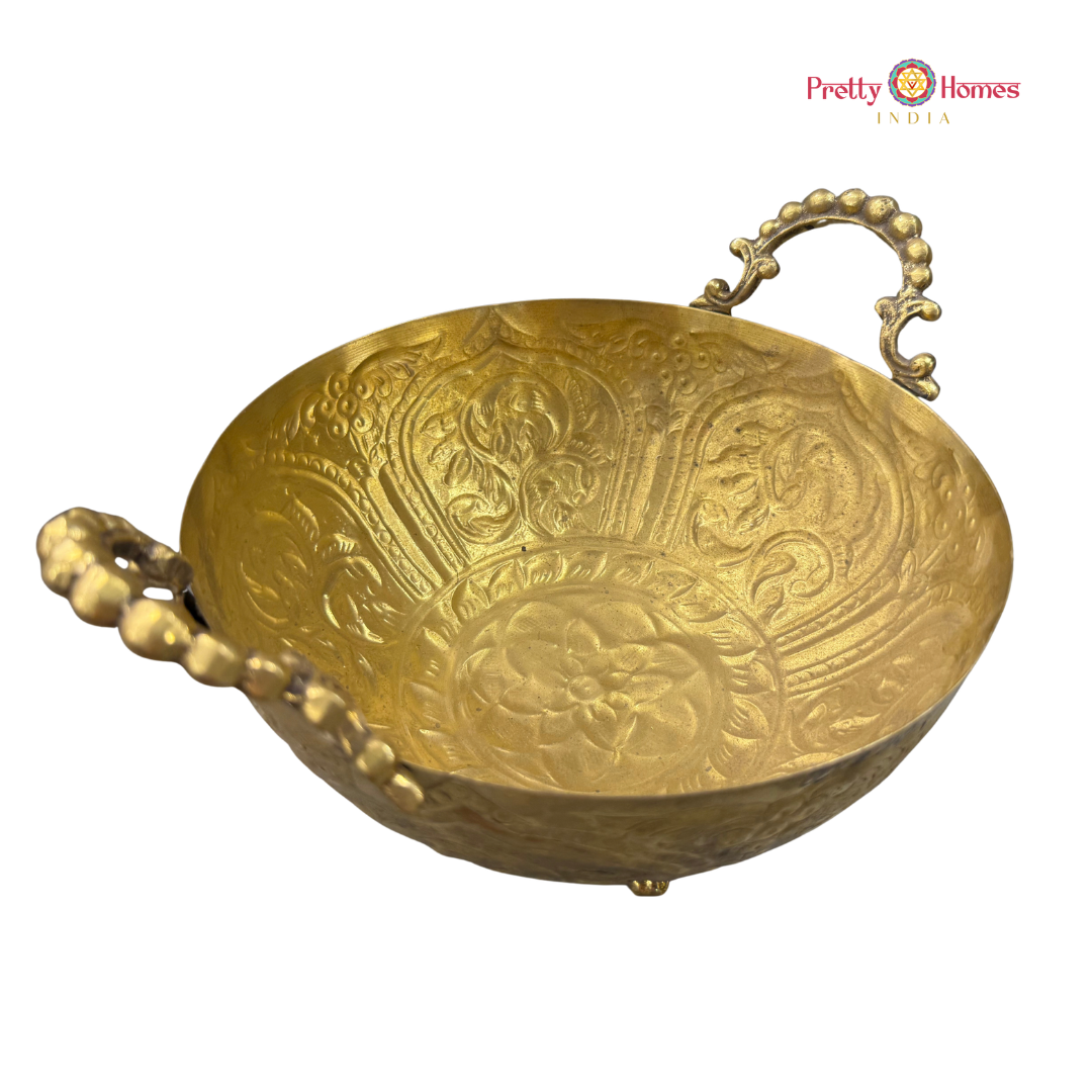 Handcrafted Brass Fruit Bowl & Display Basket