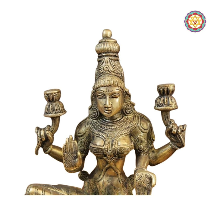 Brass Saraswati Idol – The Embodiment of Wisdom and Grace (12”)