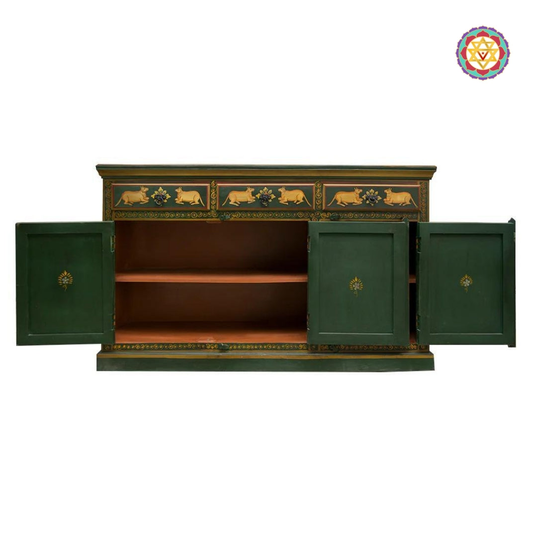 Hand painted Pichwai Sideboard/Console .Handpainted Cabinet