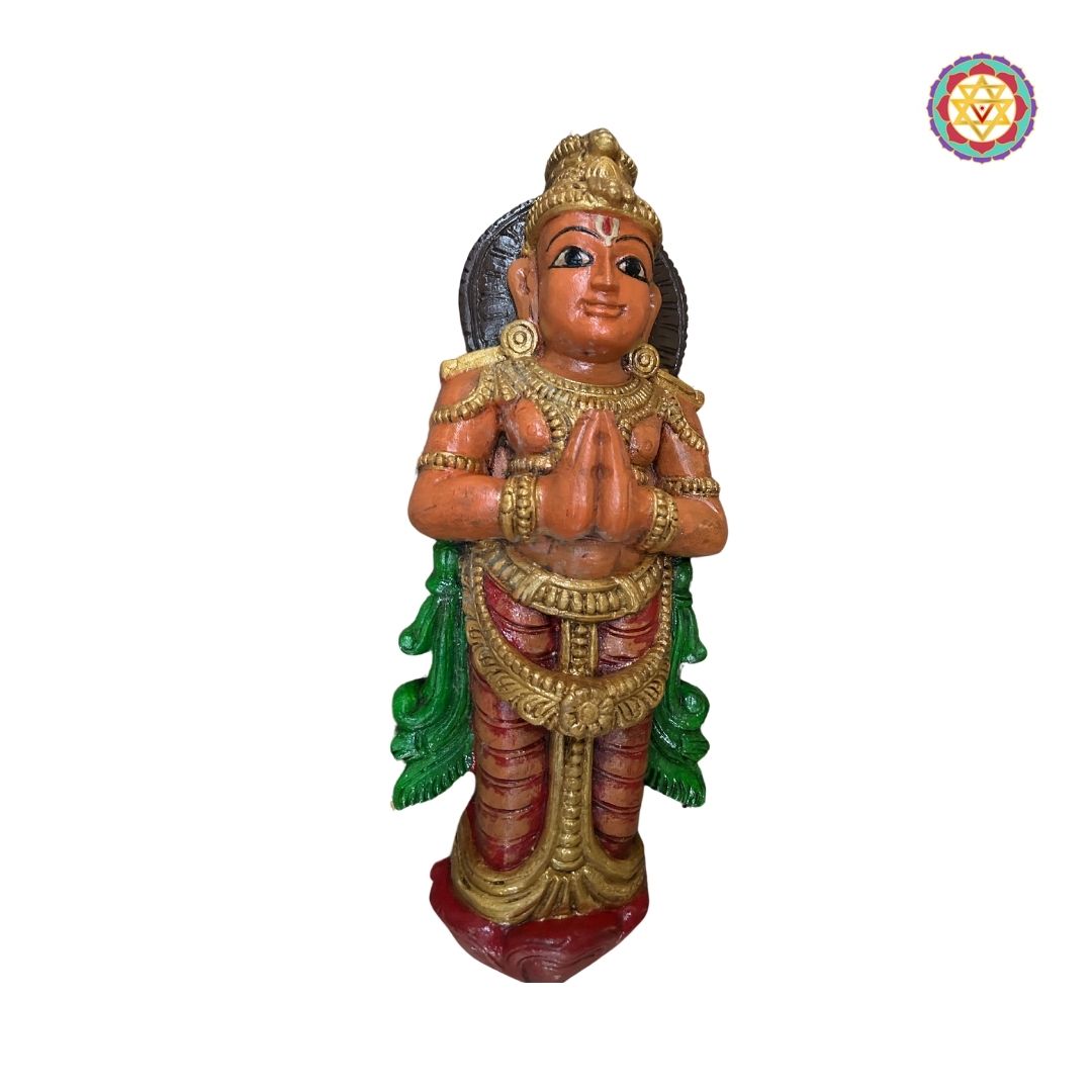 Sita wall sculpture in wooden carving with traditional attire detailing