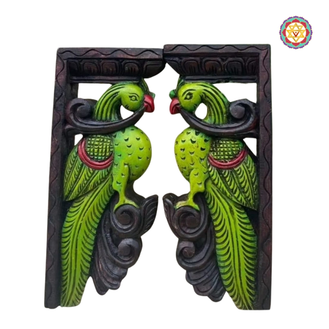 Woodcarved Annapakshi wall hanging/wall brackets/corbels (Single)