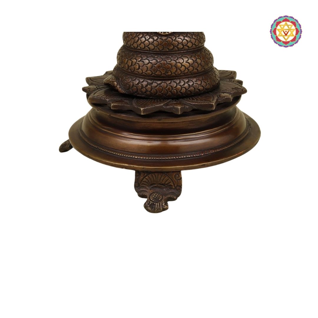 Brass Patanjali Statue ,God of yoga – Copper Finish – 11”