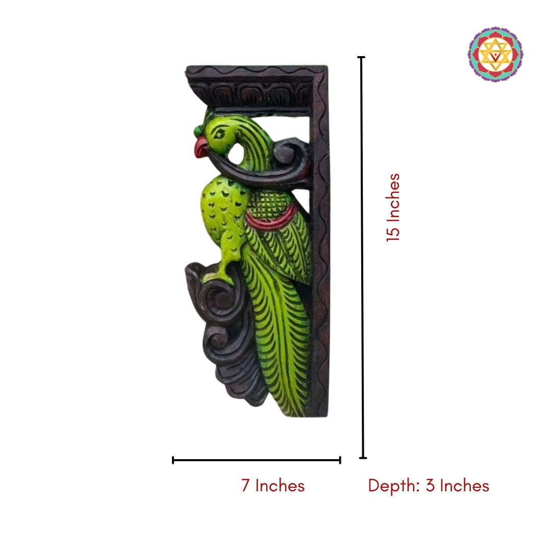 Woodcarved Annapakshi wall hanging/wall brackets/corbels (Single)