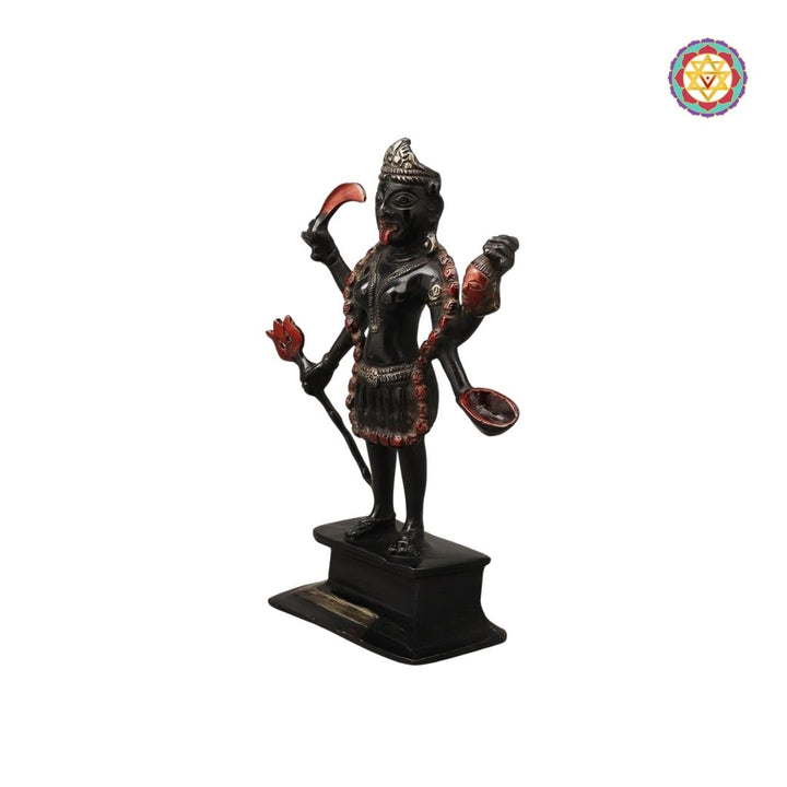 Brass Kali Statue – Multi-Color Finish – 8.5”