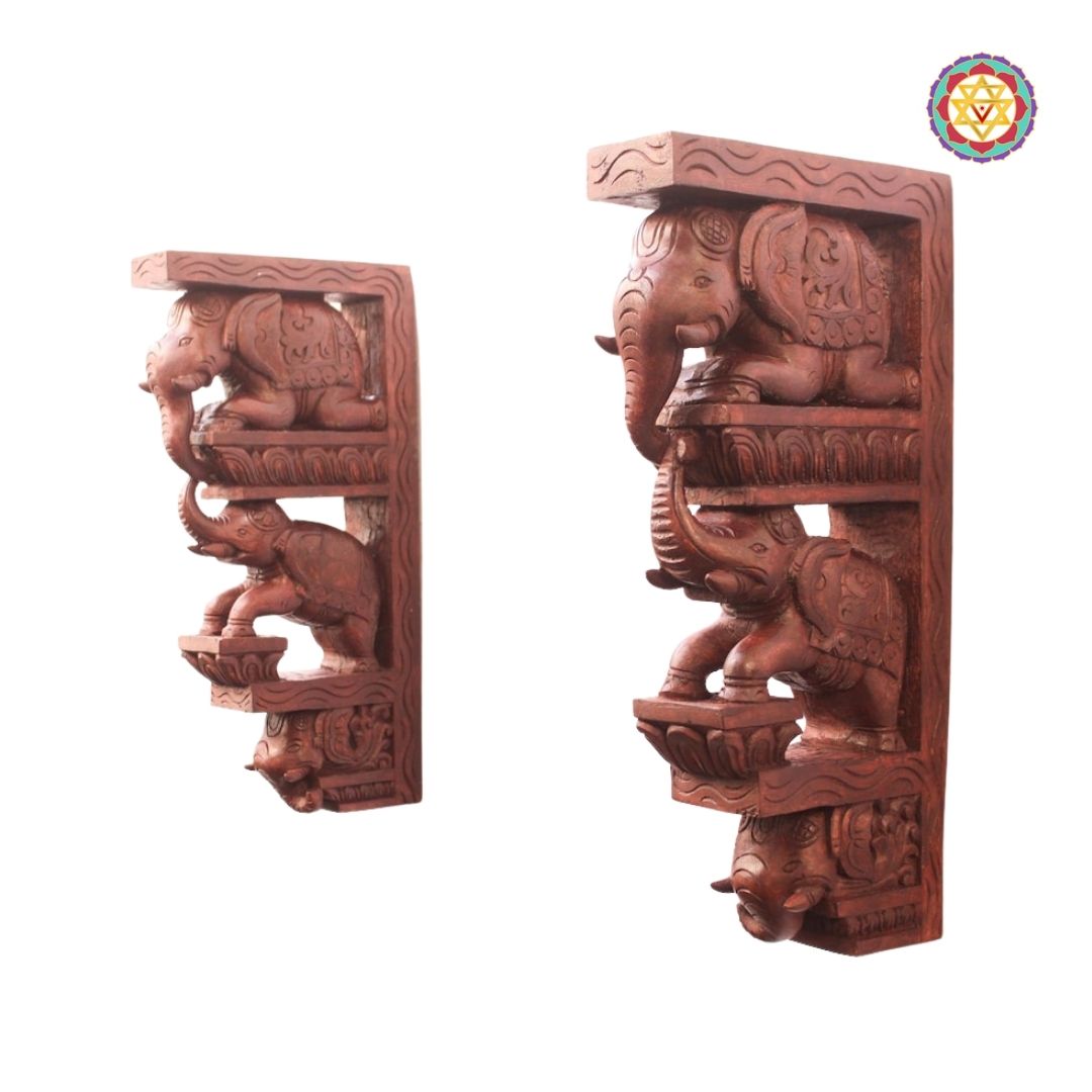 Wooden wall bracket for pooja or heritage home décor