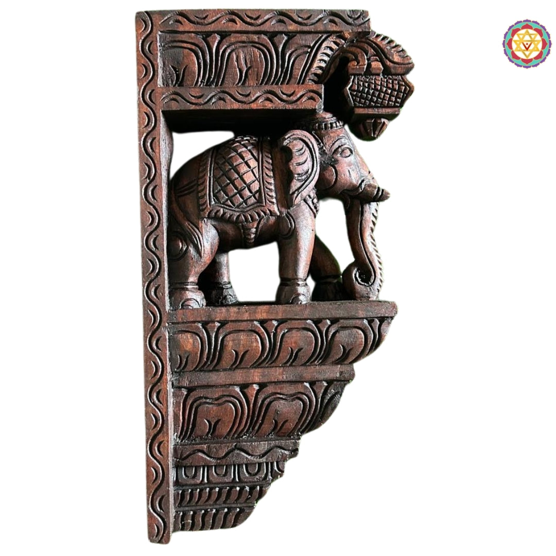 Elephant Chisel Elephant Corbel Wall Bracket Decor | Pretty Homes India