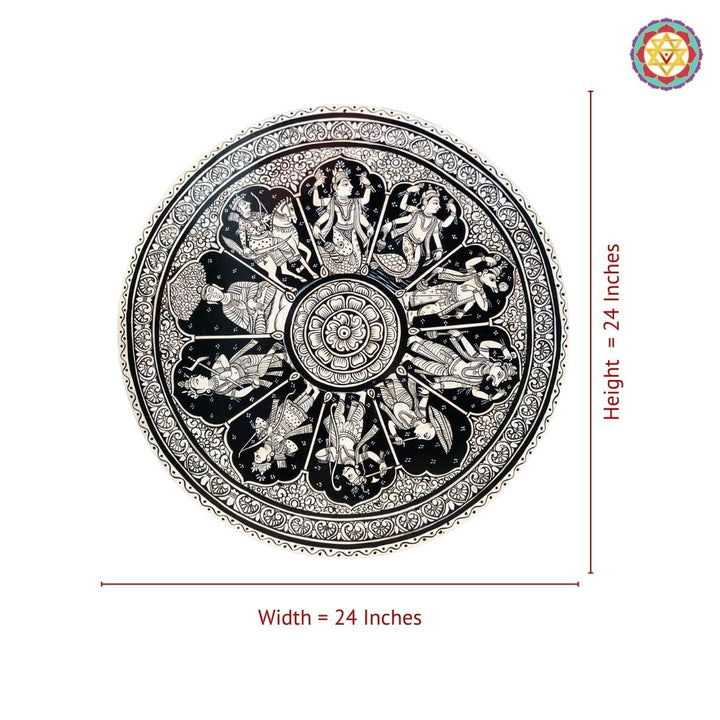 Handcrafted Pattachitra Round Wall Plate – Dasavatara Artwork | Ready to Hang