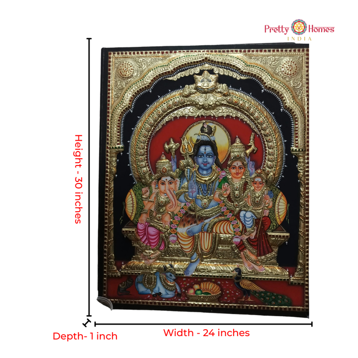 Shiva Parivar Tanjore Painting