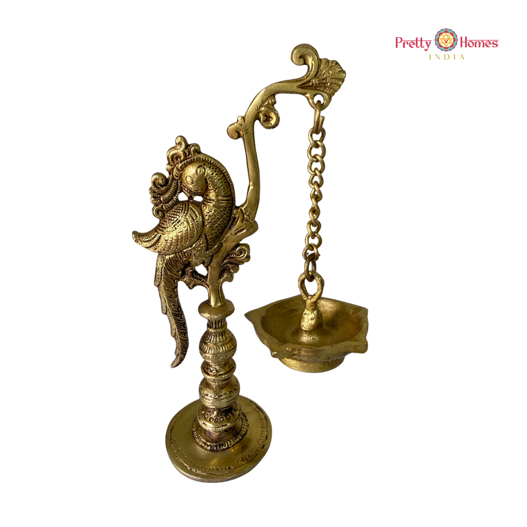 Brass Peacock Hanging Deepak