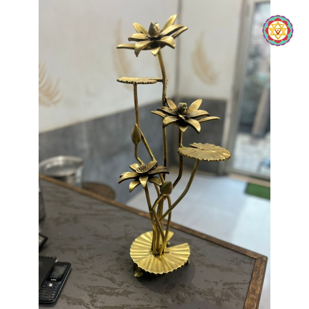 Brass Decorative Lotus Flower bouquet. 25”inches