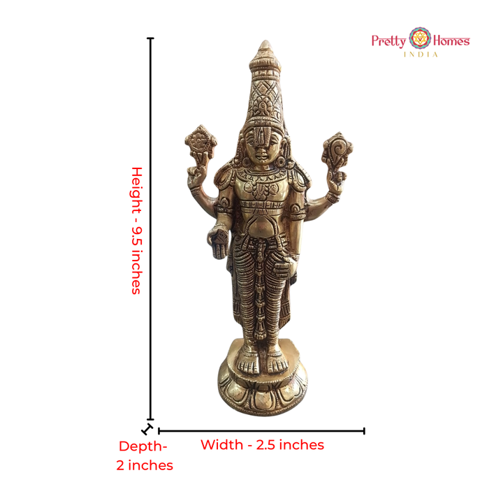 Brass Lord Tirupati Balaji / Perumal Statue