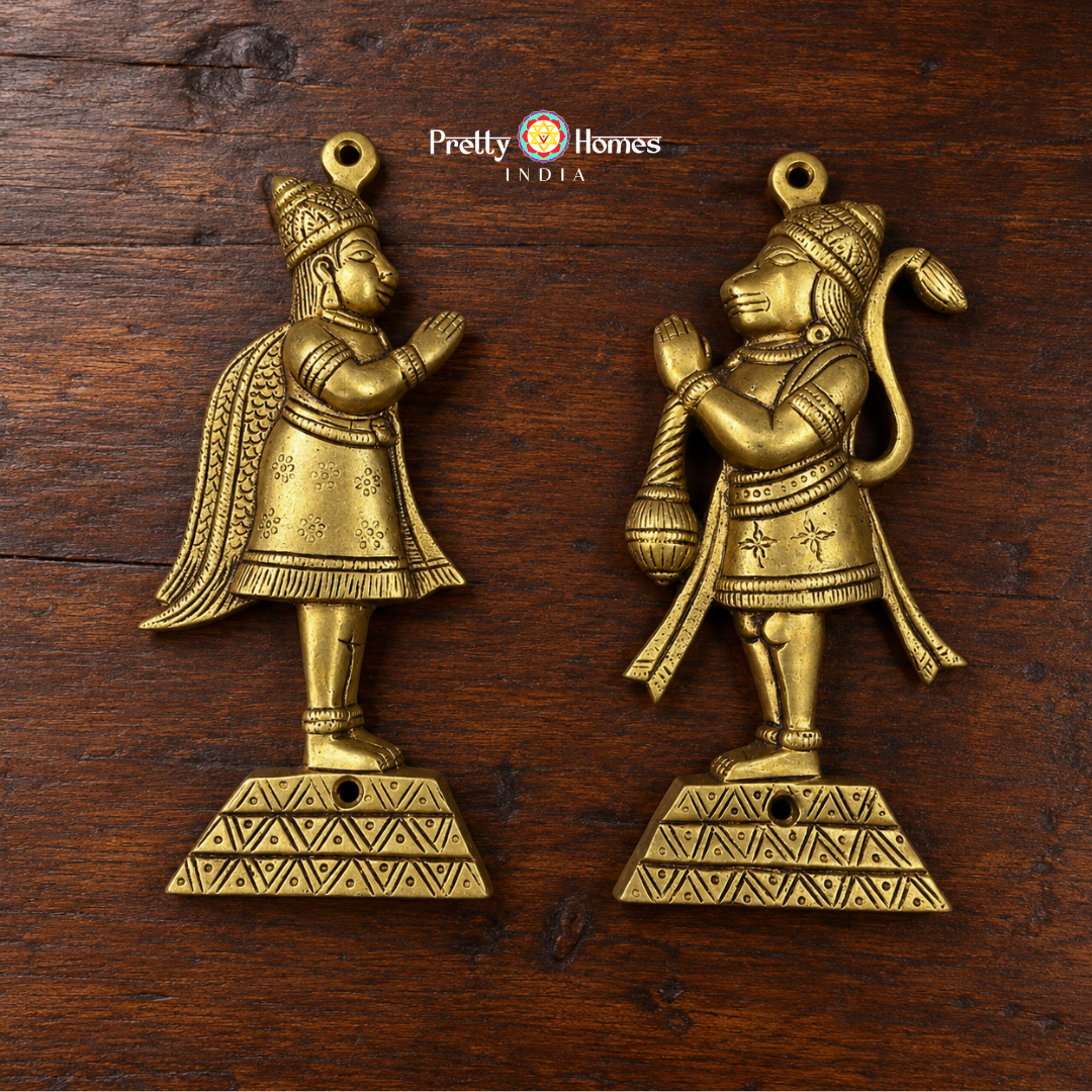 Lord Hanuman & Garuda – Brass Wall Mountable