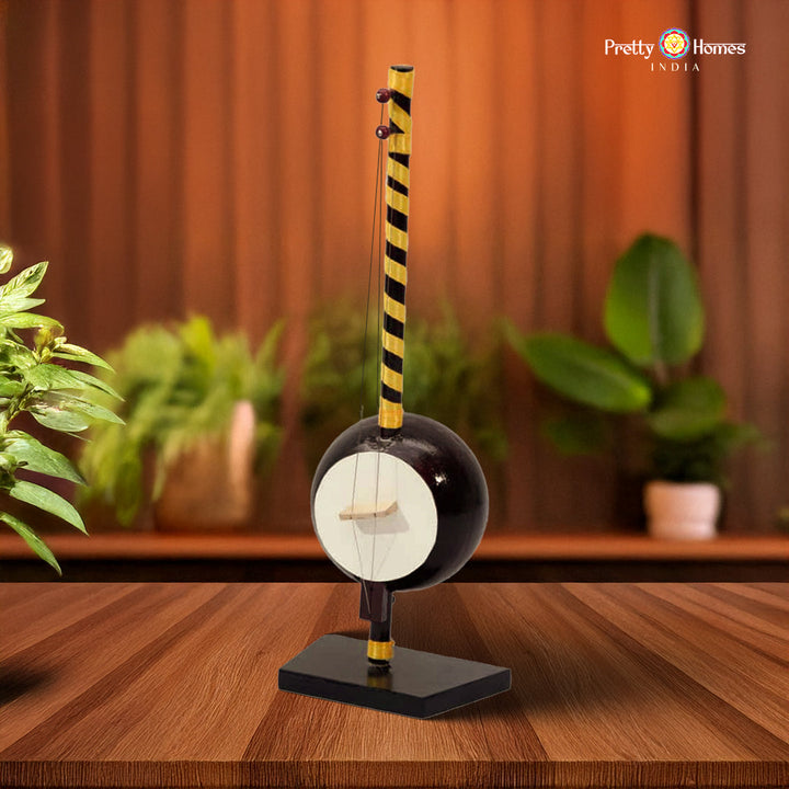 wooden dotara miniature 10 inches folk instrument curio for ethnic indian decor