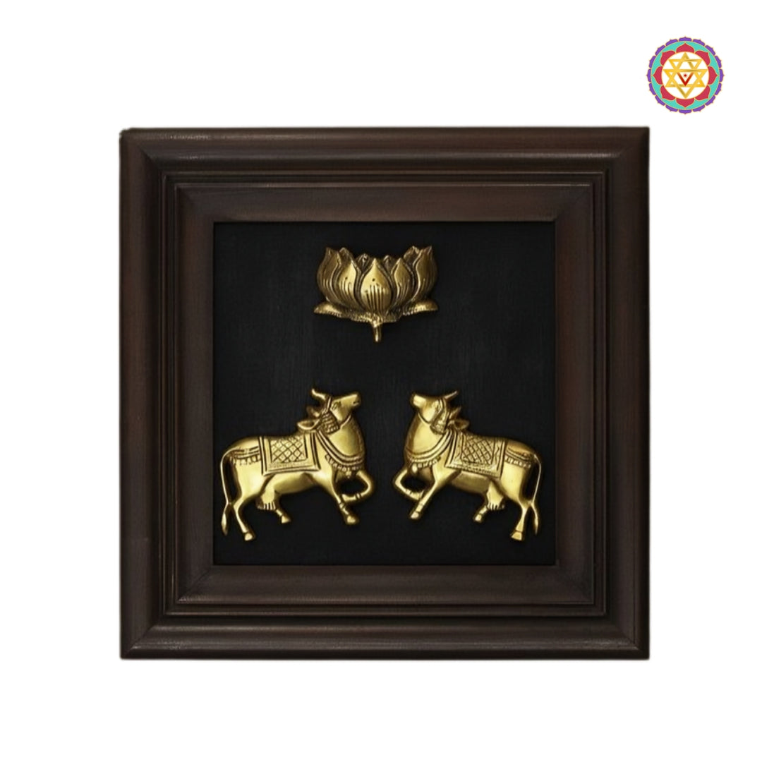 Pichwai painting style brass wall decor