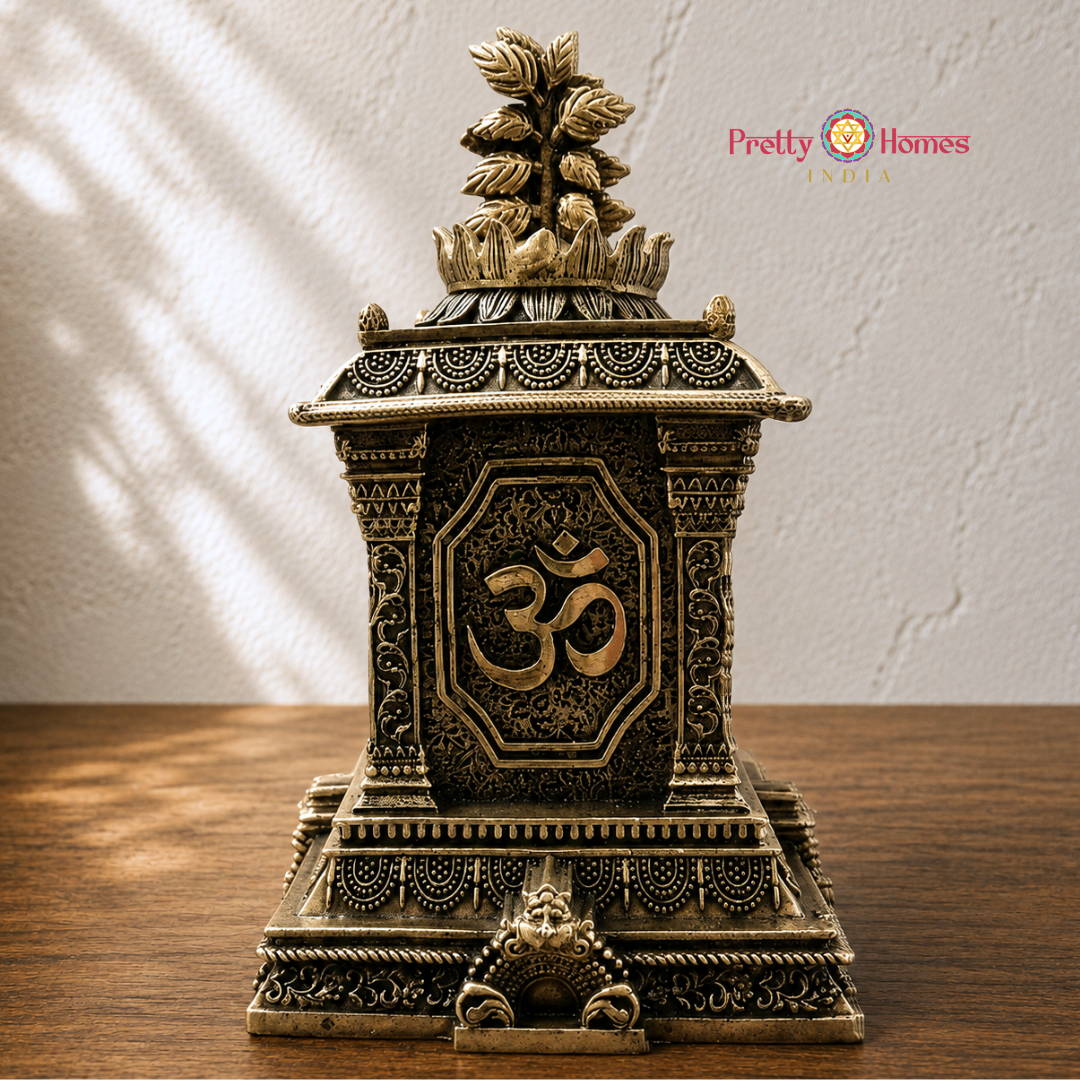 Brass Tulsi Planter with Om Symbol
